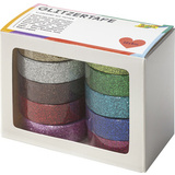 folia deko-klebeband "Glitzer Tape", 10-farbig sortiert