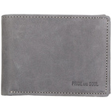 PRIDE&SOUL Mini-Geldbrse RFID, im Querformat, Leder, grau
