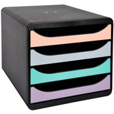 EXACOMPTA schubladenbox BIG-BOX Aquarel, 4 Schbe, farbig