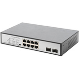 DIGITUS 19" gigabit PoE Switch, 8-Port, Unmanaged, 2 Uplinks