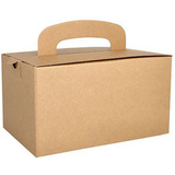 PAPSTAR lunch-box "pure", mit Tragegriff, braun