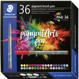 STAEDTLER fasermaler pigment brush pen, 36er Kartonetui