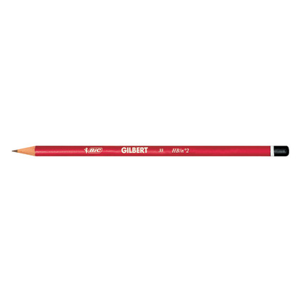 BIC Bleistift Gilbert 33, Hrtegrad: HB, rund, rot lackiert