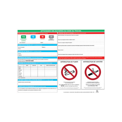 EXACOMPTA Panneau affichage obligatoire, 570 x 420 mm