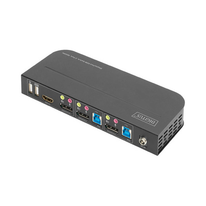 DIGITUS KVM Switch, 2-Port, 2 x DP in, 1 x DP/HDMI out