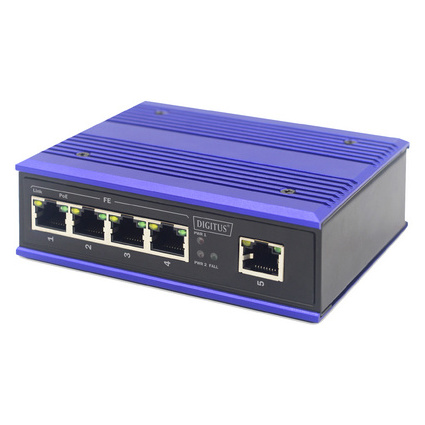DIGITUS Industrial Fast Ethernet PoE Switch, 4-Port