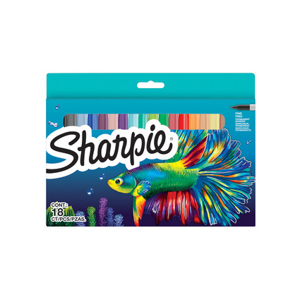 Sharpie Permanent-Marker FINE, 18er BIG PACK "Fish"