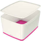 LEITZ aufbewahrungsbox My Box, 18 Liter, wei/pink