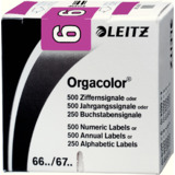 LEITZ ziffernsignal Orgacolor "6", auf Rolle, violett