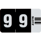 LEITZ ziffernsignal Orgacolor "9", auf Streifen, schwarz