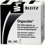 LEITZ buchstabensignal Orgacolor "W", auf Rolle, schwarz