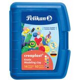 Pelikan kinderknete Creaplast, 14er kunststoffbox blau