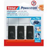 tesa powerstrips Haken small Rechteck, schwarz