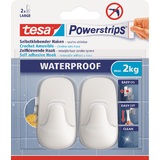 tesa powerstrips Haken waterproof Large Plastik, wei