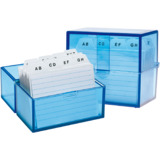 WEDO karteikasten A8 quer, blau-transparent, bestckt