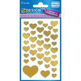AVERY zweckform ZDesign creative Sticker "Herzen", gold