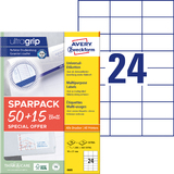 AVERY zweckform Universal-Etiketten, 70 x 37 mm, 50 + 15 Bl.