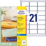 AVERY zweckform Transparente Adress-Etiketten, 63,5 x 38,1mm