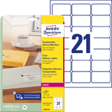 AVERY zweckform Transparente Adress-Etiketten, 63,5 x 38,1mm