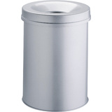 DURABLE papierkorb SAFE, rund, 15 Liter, metallic silber