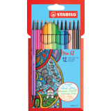 STABILO fasermaler Pen 68, 12er Karton-Etui