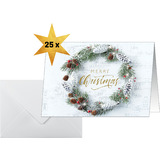 sigel weihnachtskarte "Christmas wreath", din A6 quer