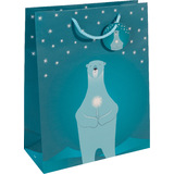 sigel Weihnachts-Geschenktte "Polar bear with candle", gro