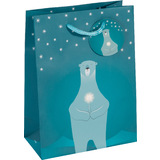 sigel Weihnachts-Geschenktte "Polar bear with candle",klein