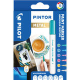 PILOT pigmentmarker PINTOR, fein, 6er set "METAL"