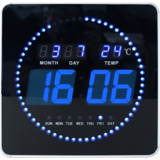 UNiLUX led-wanduhr FLO LED, mit Datum/Temperatur, schwarz