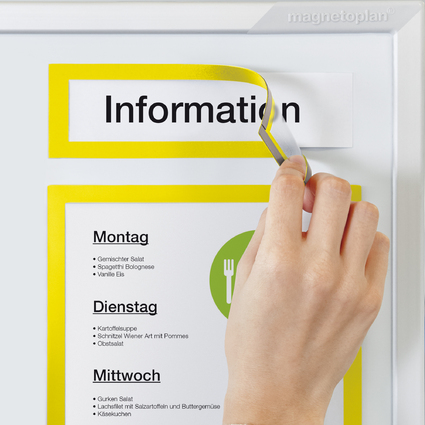 magnetoplan Magnetrahmen magnetofix TOPSIGN, A5/A4, gelb