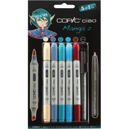 COPIC Marker ciao, 5+1 Set "Manga 2"