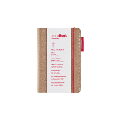 transotype Notizbuch "senseBook RED RUBBER", Small, kariert
