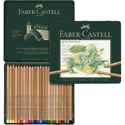 FABER-CASTELL Buntstifte PITT PASTELL, 24er Metalletui