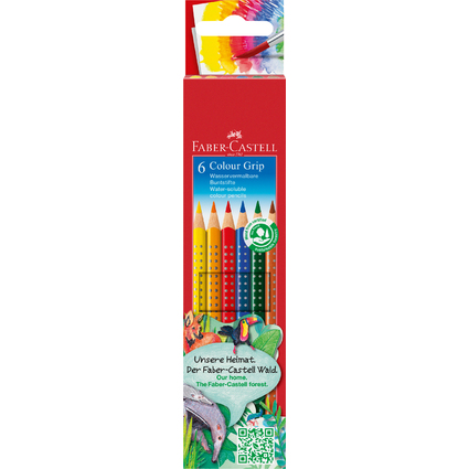 FABER-CASTELL Dreikant-Buntstifte Colour GRIP, 6er Etui