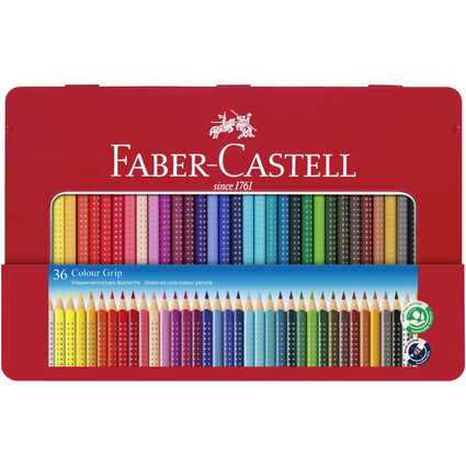 FABER-CASTELL Dreikant-Buntstifte Colour GRIP, 36er Etui