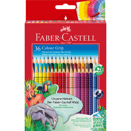 FABER-CASTELL Dreikant-Buntstifte Colour GRIP, 36er Etui