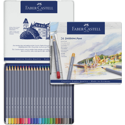 FABER-CASTELL Aquarellstifte GOLDFABER, 24er Metalletui