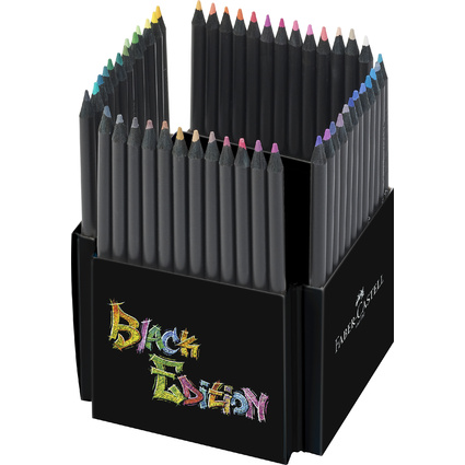 FABER-CASTELL Dreikant-Buntstifte Black Edition, 50er Etui