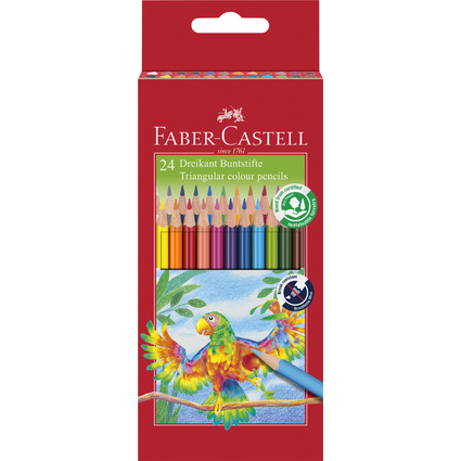 FABER-CASTELL Dreikant-Buntstifte, 24er Etui