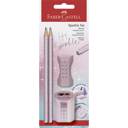 FABER-CASTELL Schreibset GRIP SPARKLE, ros