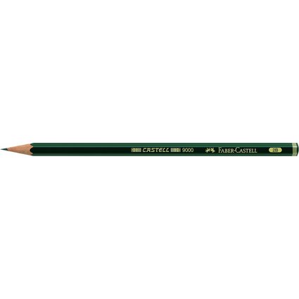 FABER-CASTELL Bleistift CASTELL 9000, Hrtegrad: 2B