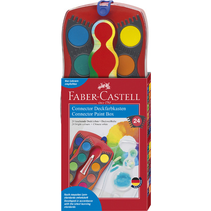 FABER-CASTELL Deckfarbkasten CONNECTOR, 24 Farben