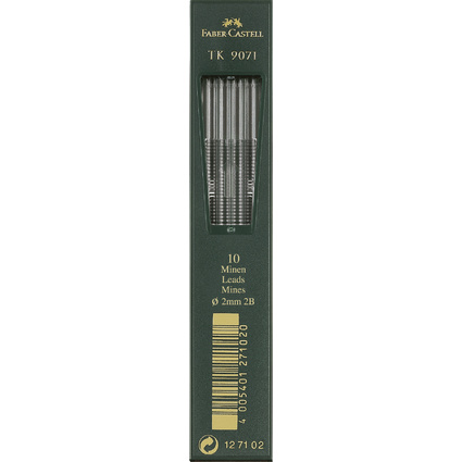 FABER-CASTELL TK-Minen 9071, tiefschwarz, Hrtegrad: 2B