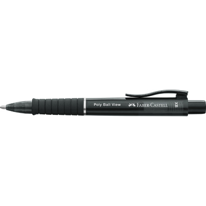 FABER-CASTELL Druckkugelschreiber POLY BALL VIEW, schwarz