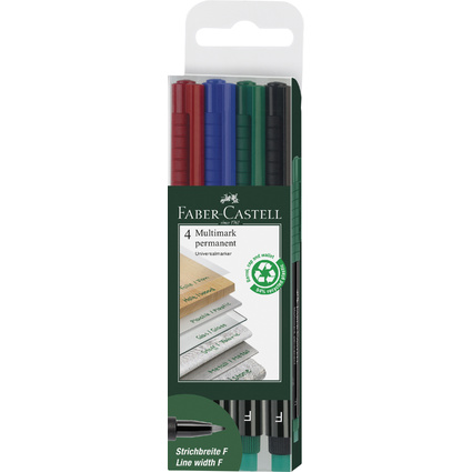 FABER-CASTELL Permanent-Marker MULTIMARK F, 4er Etui