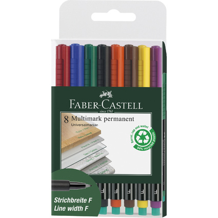 FABER-CASTELL Permanent-Marker MULTIMARK S, 8er Etui