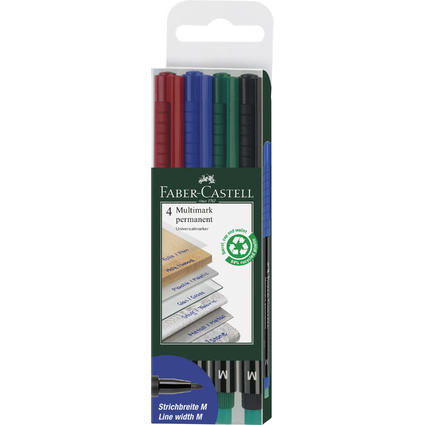 FABER-CASTELL Permanent-Marker MULTIMARK M, 4er Etui