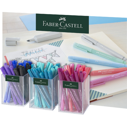 FABER-CASTELL Fineliner BROADPEN Pastell, 3er Kcher