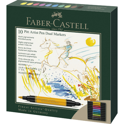 FABER-CASTELL Tuschestift PITT artist pen Dual Marker, 10er